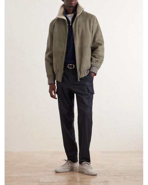Brunello Cucinelli Shearling Jacket in Green für Herren