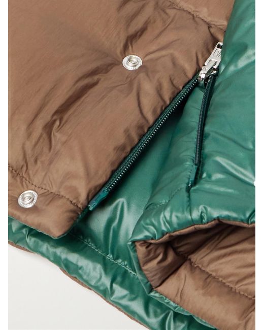 Moncler Brown Reversible Convertible Canvas-Trimmed Quilted Shell Down Jacket for men