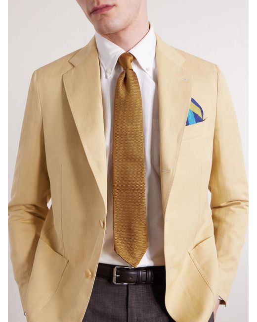 De Petrillo Metallic 7Cm Silk-Jacquard Tie for men