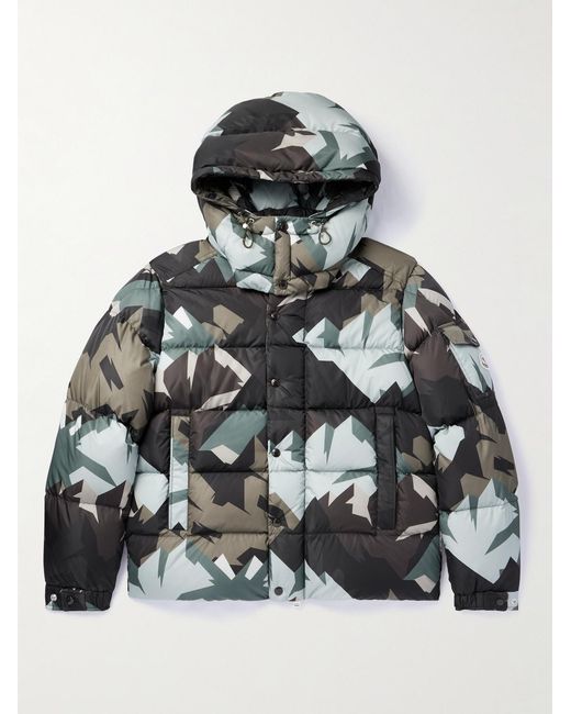 Moncler Gray Mosa Quilted Printed Shell Hooded Down Jacket for men