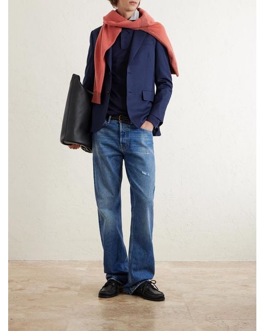 Paul Smith Blue Merino Wool Polo Shirt for men