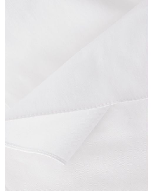 Brunello Cucinelli White Cotton-Twill Pocket Square for men