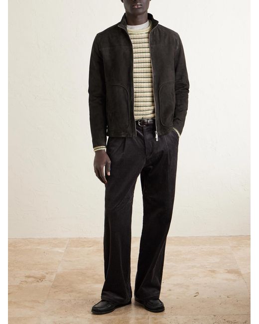 Eleventy Black Suede Zip-up Jacket for men