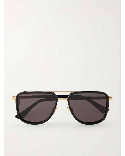 Bottega Veneta Metallic Aviator-Style Acetate And-Tone Sunglasses for men
