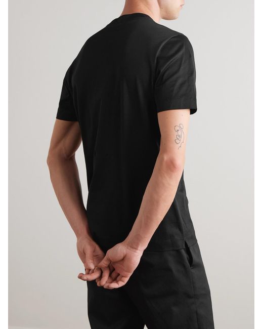 Canali Black Cotton-Jersey T-Shirt for men