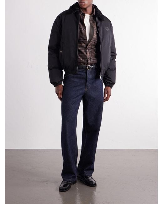 Burberry Purple Checked Wool-Twill Flannel Shirt for men