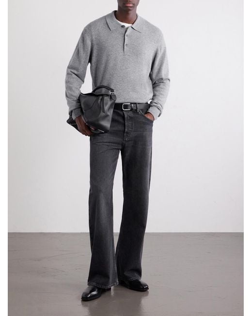 Nili Lotan Gray Jovan Cashmere Polo Shirt for men