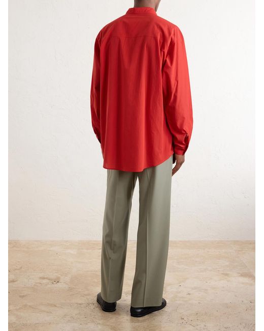 Auralee Red Cotton-poplin Shirt for men