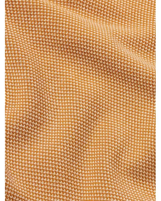 Mr P. Orange Johnny Birdseye Cotton Polo Shirt for men