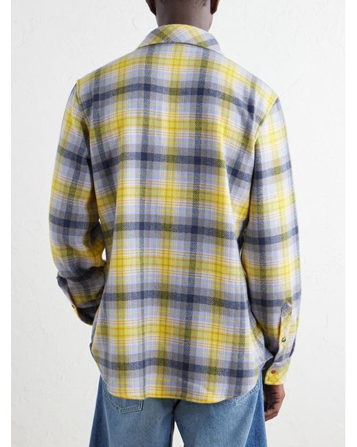 God's True Cashmere Gray Checked Cashmere Shirt for men