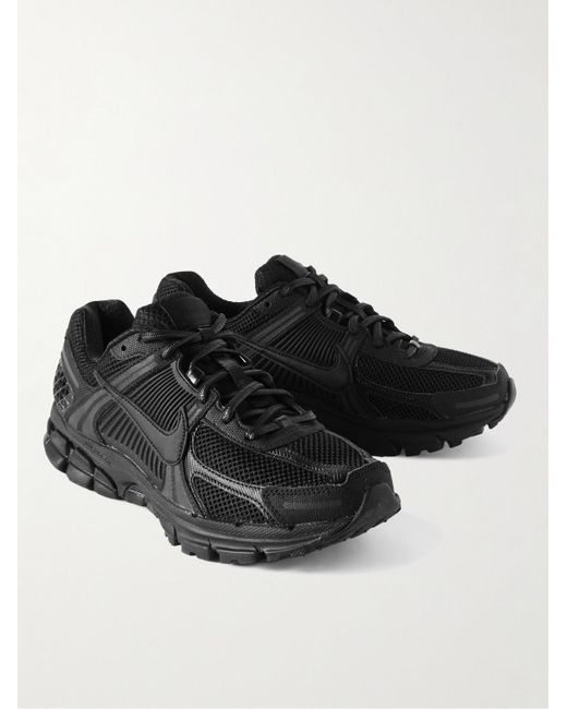 Nike Black Zoom Vomero 5 Leather And Rubber-trimmed Mesh Sneakers for men