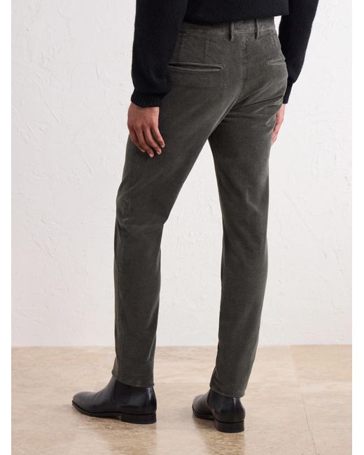 Slowear Gray Straight-Leg Cotton-Blend Corduroy Trousers for men