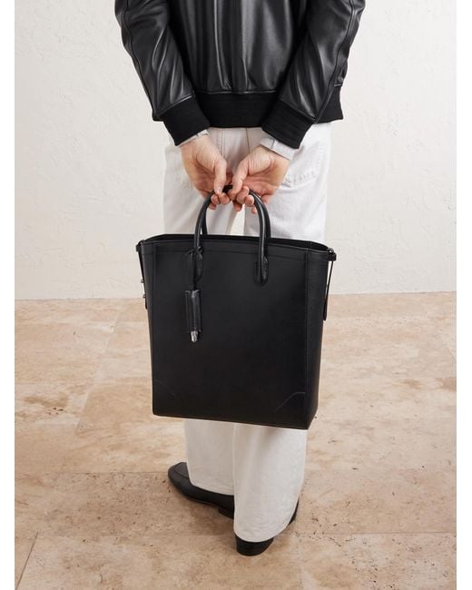 Dunhill Black Century 33 Patina-Leather Tote Bag for men