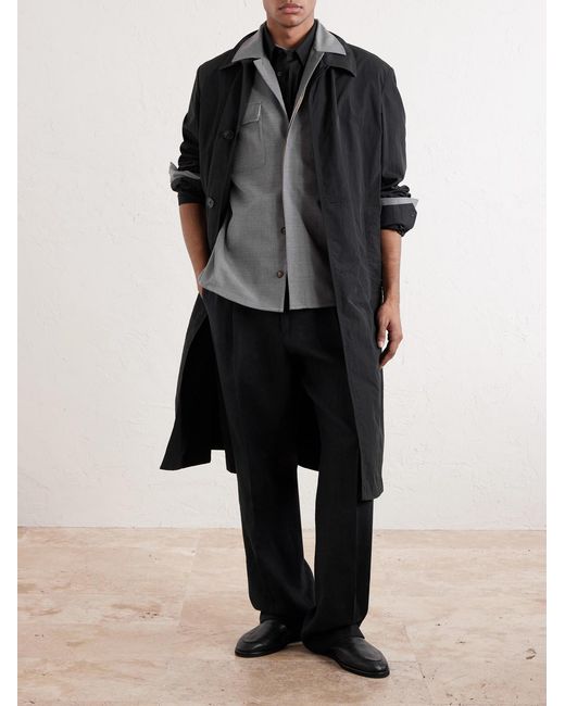 Eleventy Gray Wool-blend Flannel Overshirt for men