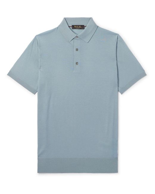 Loro Piana Blue Wish® Wool Polo Shirt for men