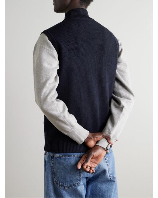 Canada Goose Blue Hybridge Slim-Fit Merino Wool And Quilted Nylon Down Gilet for men