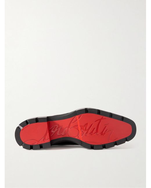 Christian Louboutin Black Alpinosol Suede Chelsea Boots for men