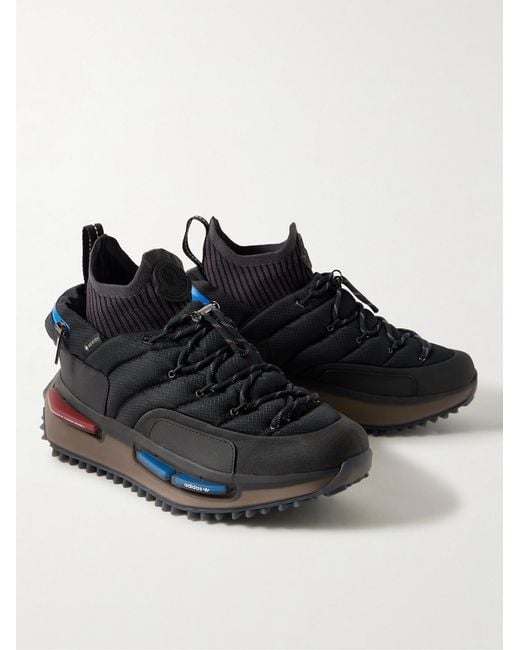 Moncler Genius Black Adidas Originals Nmd Runner Stretch Jersey-Trimmed Quilted Gore-Tex High-Top Sneakers for men