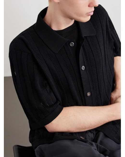 Corridor NYC Blue Pointelle-Knit Cotton Shirt for men
