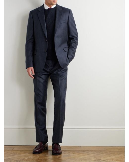 Pantaloni Gessati A Gamba Dritta di Mr P. in Blue da Uomo