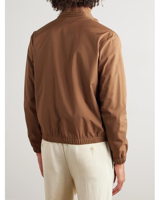 Loro Piana Brown Storm System® Twill Bomber Jacket for men