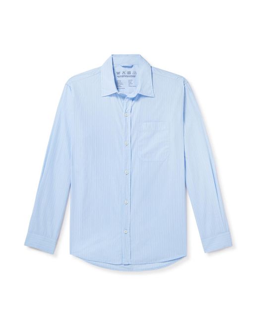 mfpen Blue Distant Striped Cotton Shirt for men