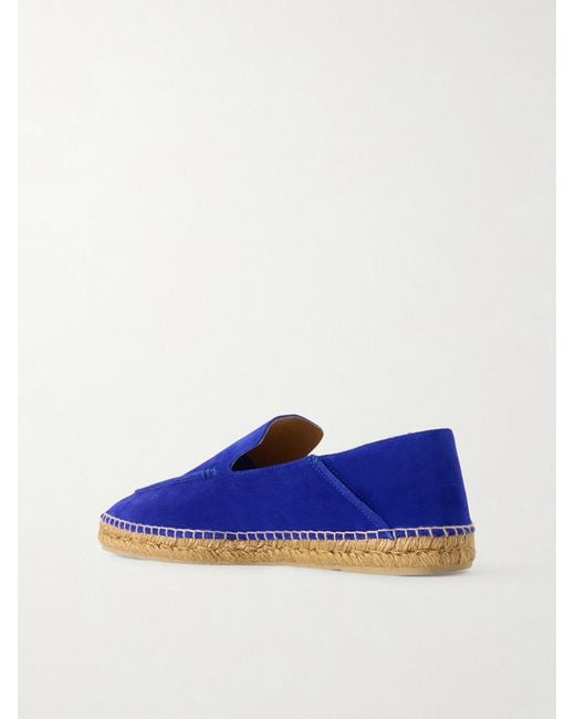 Tom Ford Blue Finn Collapsible-heel Suede Espadrilles for men