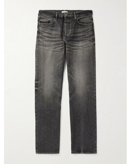 Fear Of God Gray Straight-Leg Logo-Appliquéd Jeans for men