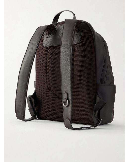 Canali Full-Grain Leather Backpack in Black für Herren