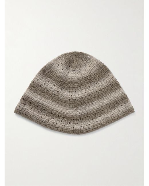 Our Legacy Gray Emporio Armani Netto Crocheted Linen Beanie for men