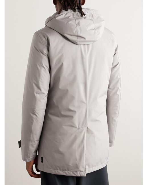 Laminar Gray Shell Hooded Down Coat for men