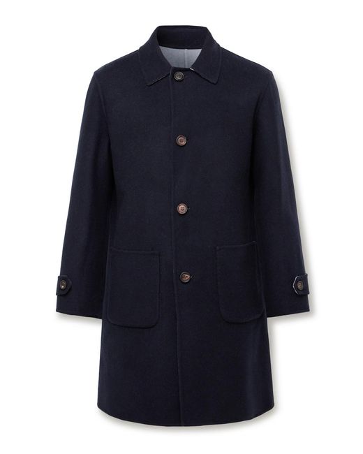 Eleventy Blue Reversible Wool-Felt Coat for men