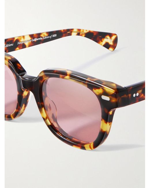 Garrett Leight Pink Glco Josh Peskowitz D-frame Tortoiseshell Acetate Sunglasses for men