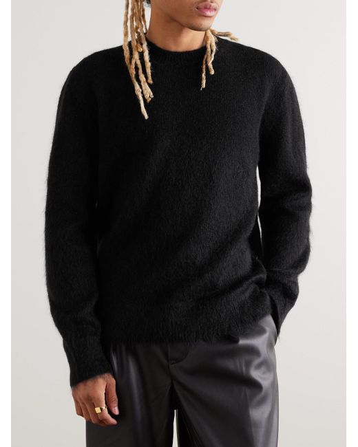 Off-White c/o Virgil Abloh Black Jacquard-knit Mohair-blend Sweater for men