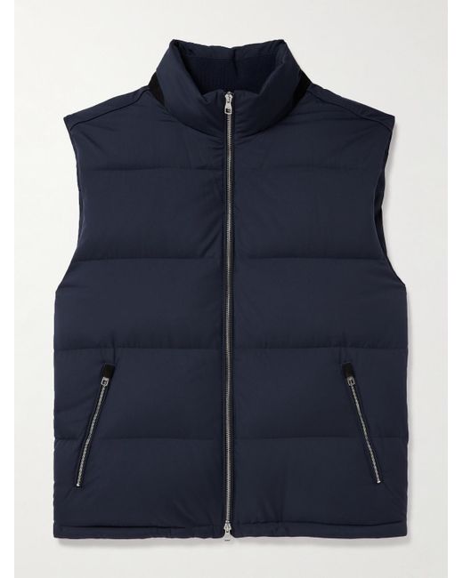 Dunhill Blue Quilted Shell Down Gilet for men