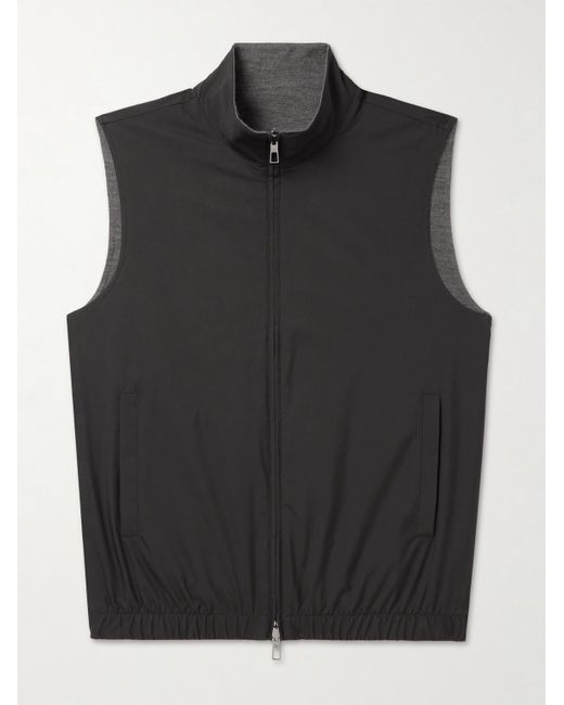 Loro Piana Black Reversible Storm System Shell And Super Wish Virgin Wool Gilet for men