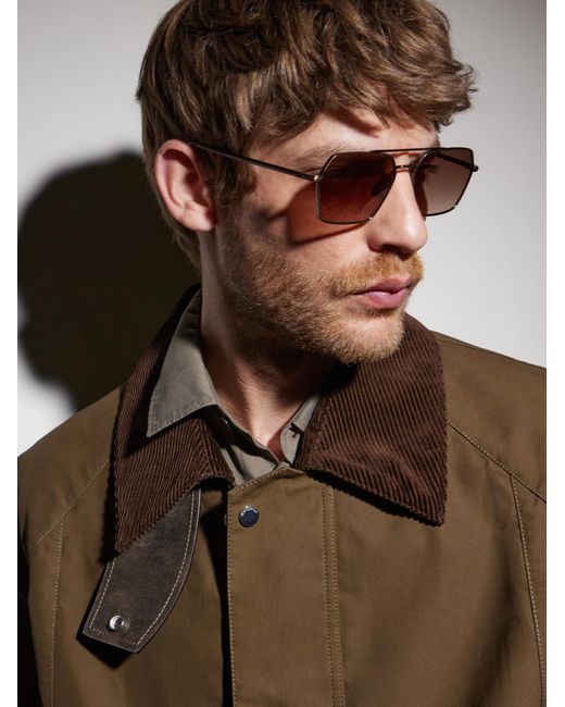 Garrett Leight Natural Alta Hexagon-Frame Titanium Sunglasses for men