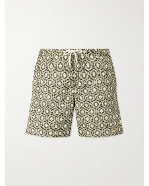 Orlebar Brown White Bulldog Passetto Straight-Leg Mid-Length Printed Swim Shorts for men