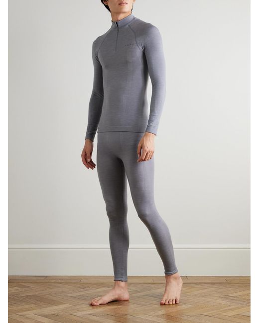 Falke Gray Printed Virgin Wool-Blend Ski Tights for men