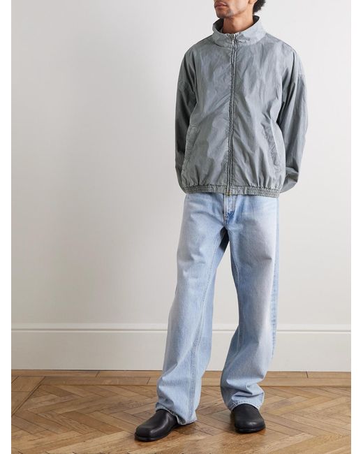 Agolde Blue Marshall Crinkled Cotton-blend Shell Bomber Jacket for men