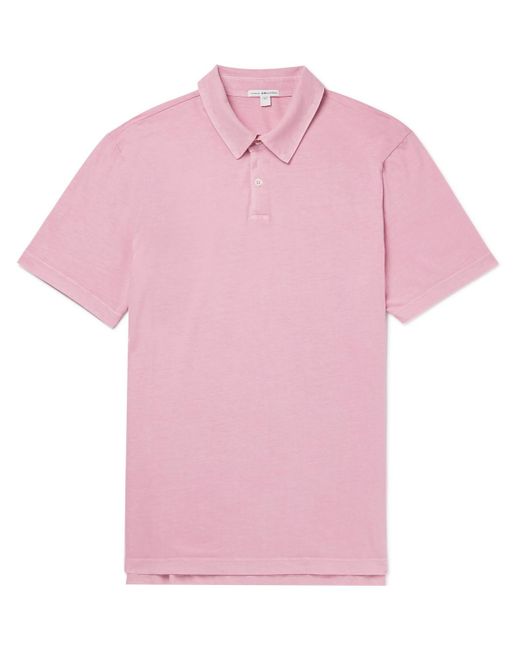 James Perse Supima Cotton-jersey Polo Shirt in Pink for Men | Lyst
