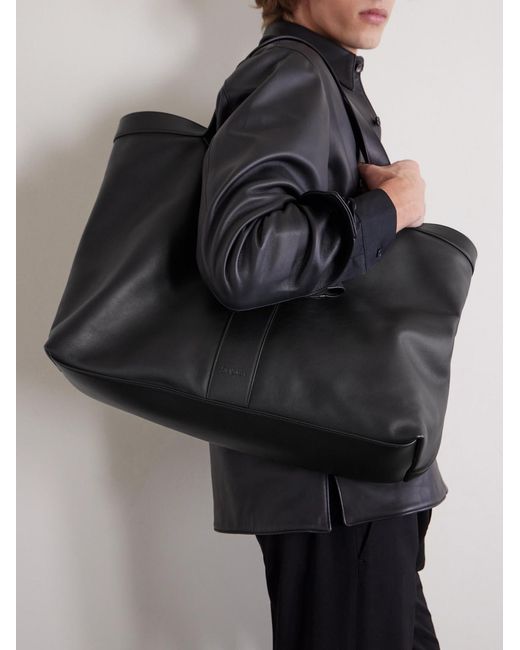 Saint Laurent Black Marais Leather Tote Bag for men
