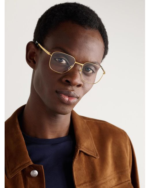 Cartier Natural Santos De Cartier D-Frame-Tone Titanium Optical Glasses for men