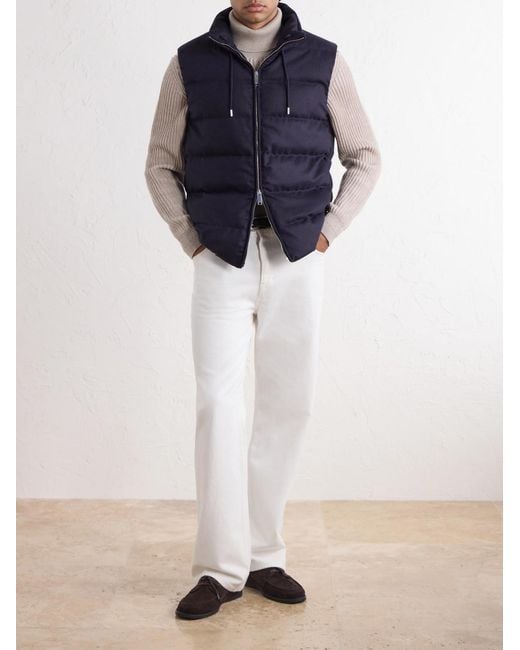 Slowear Blue Padded Wool And Cashmere-blend Gilet for men