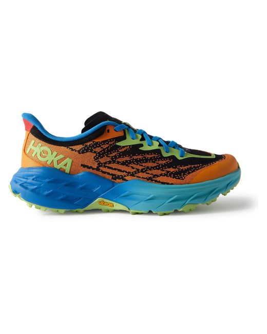 Hoka One One Blue Speedgoat 5 Rubber-trimmed Mesh Sneakers for men