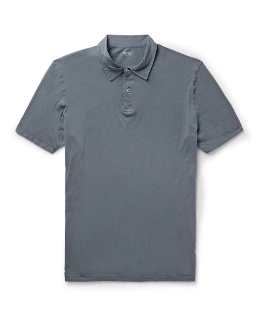 Hartford Blue Cotton-jersey Polo Shirt for men