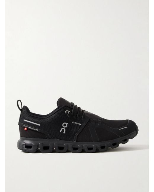 On Shoes Black Cloud 6 Wp Rubber-trimmed Stretch-knit Slip- Sneakers for men