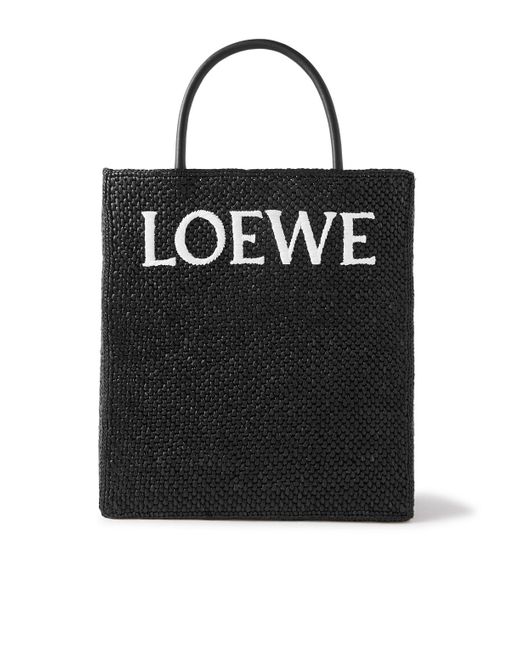 Loewe Black Standard A4 Logo-embroidered Raffia Tote Bag for men