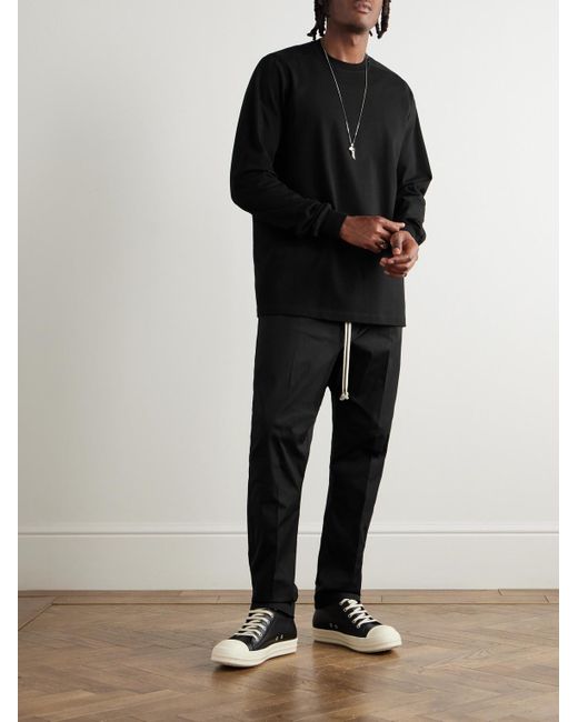 Rick Owens Schmal zulaufende Hose aus Popeline aus einer Baumwollmischung in Black für Herren