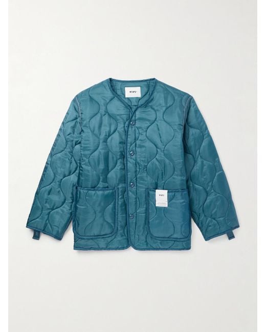 (w)taps Blue Wlj Logo-Appliquéd Quilted Nylon-Ripstop Jacket for men